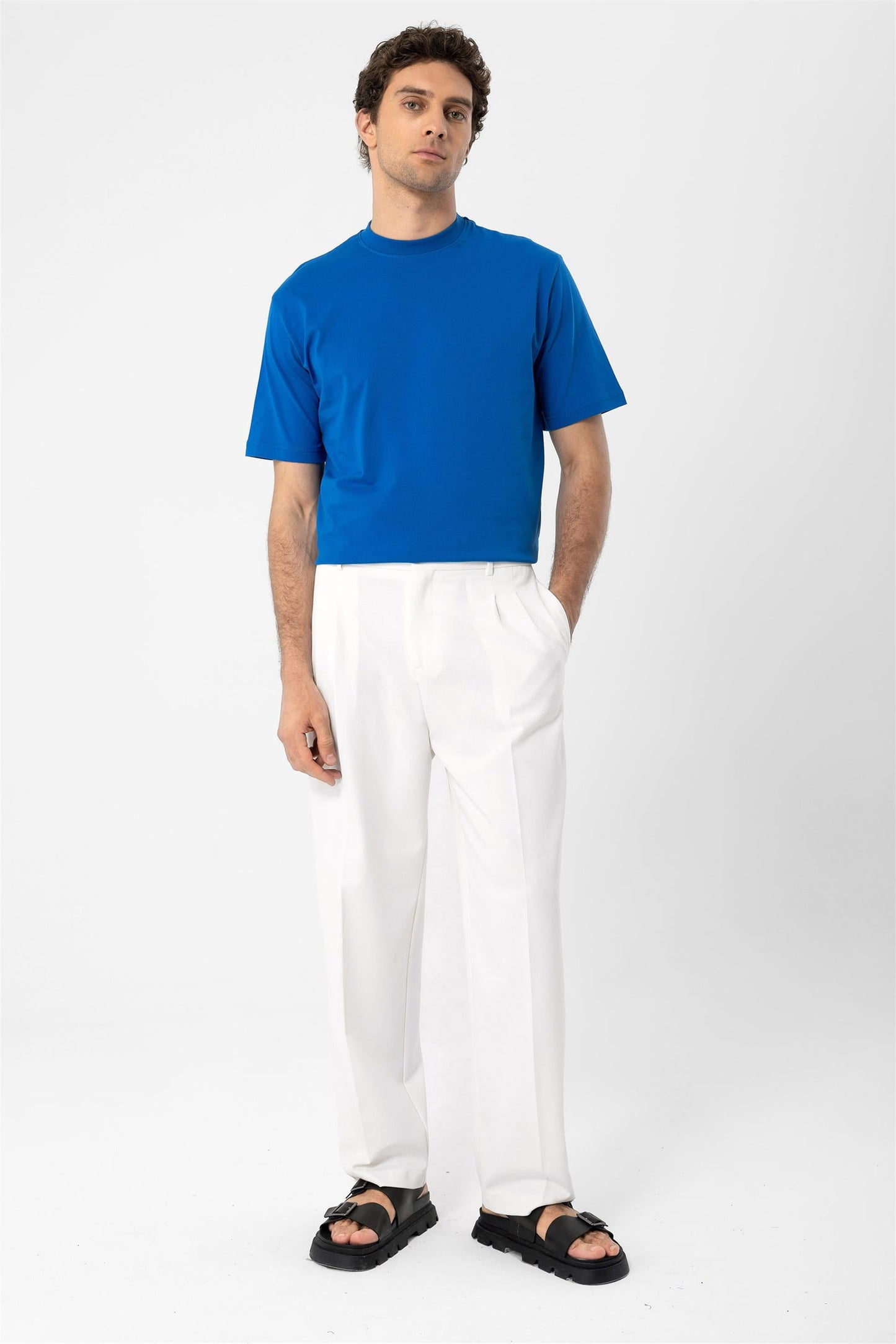 KOALA SYDNEY Men's Sax Crew Neck Basic T-Shirt