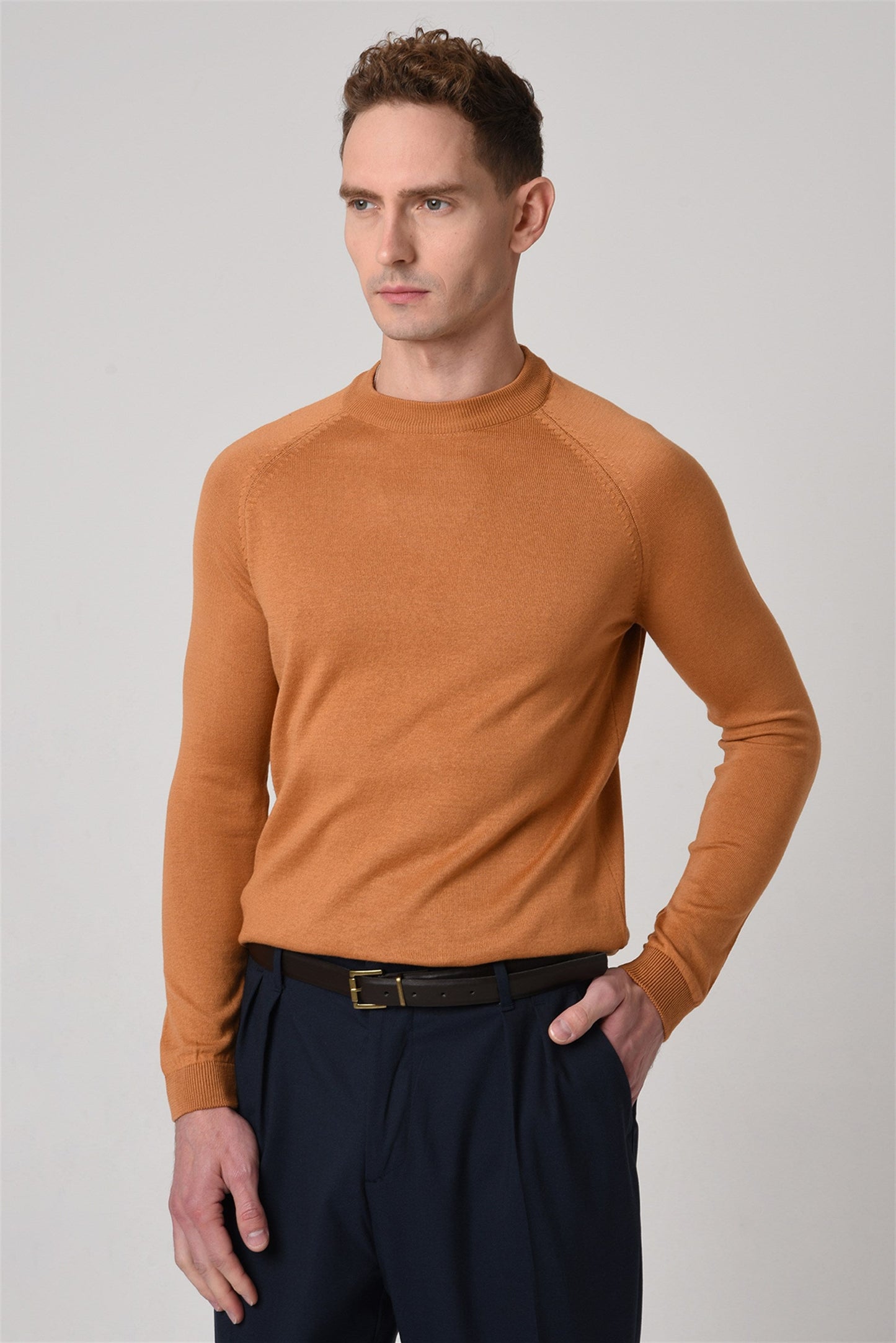 KOALA SYDNEY Men's Tabac Crew Neck Slim Fit Knitwear Sweater