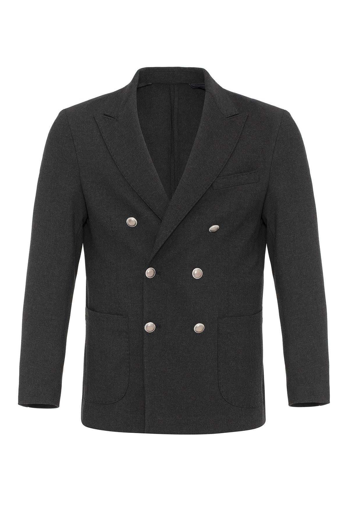KOALA SYDNEY Anthracite Unlined Double-Breasted Men's Blazer Jackets