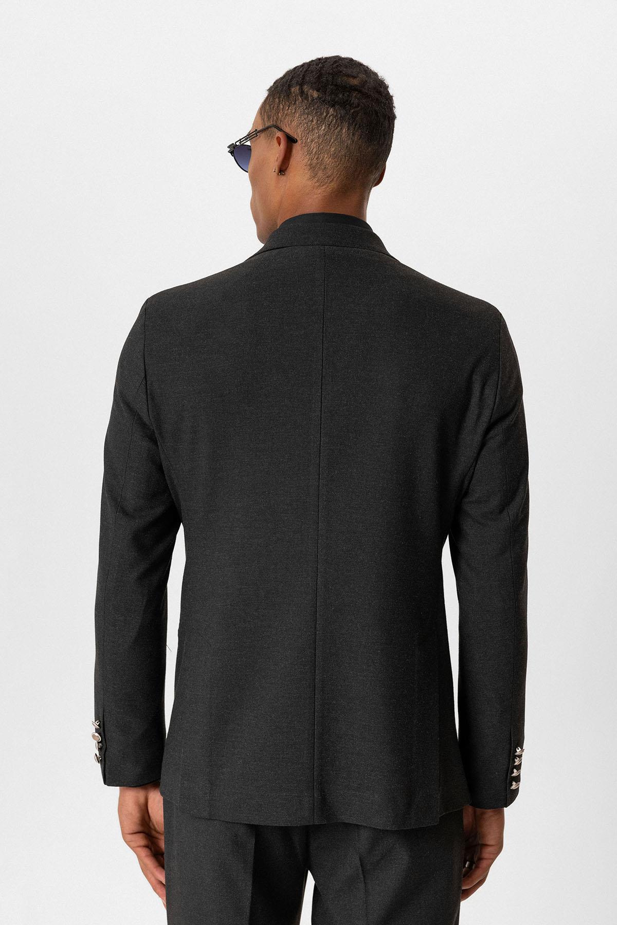 KOALA SYDNEY Anthracite Unlined Double-Breasted Men's Blazer Jacket