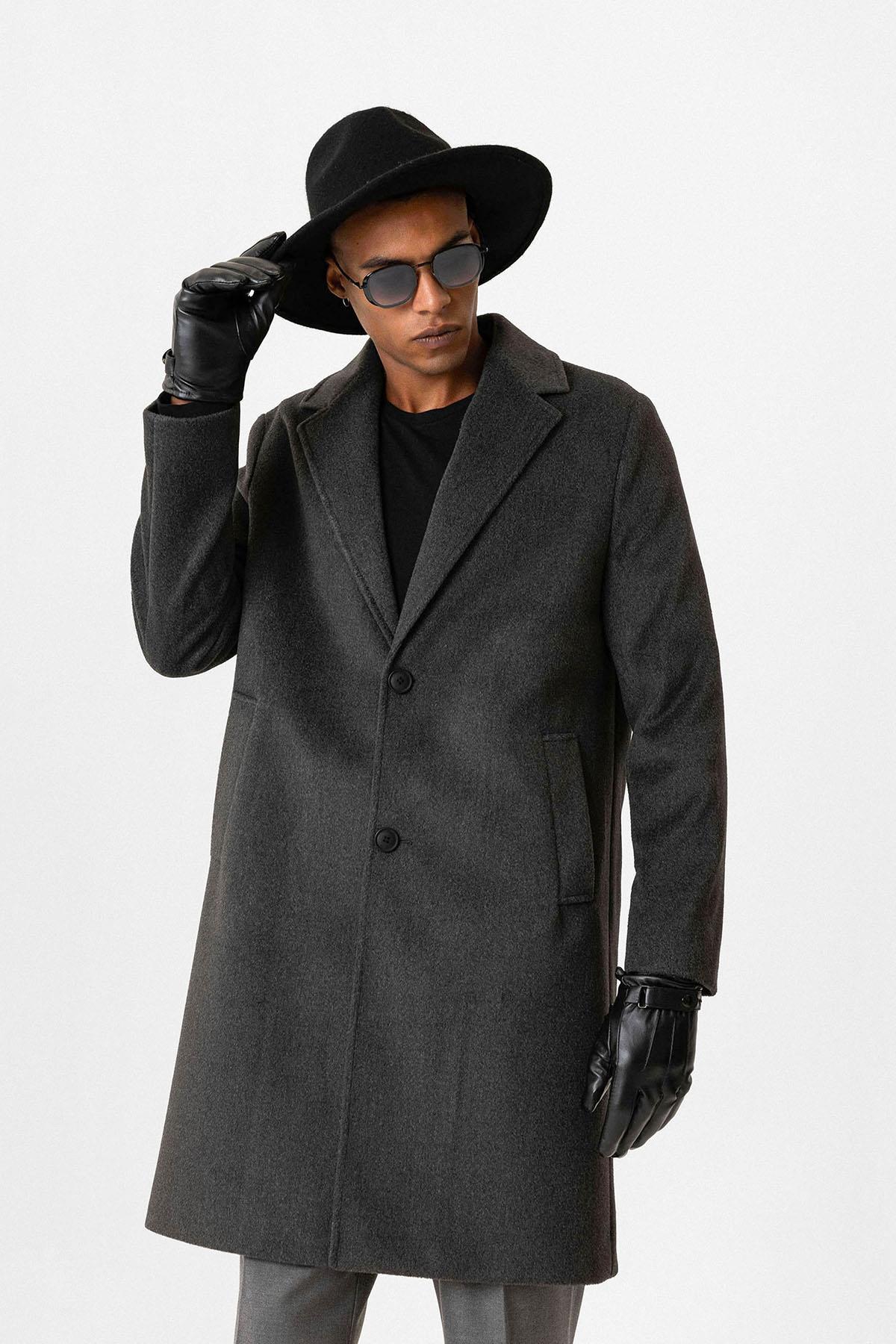 KOALA SYDNEY Anthracite Textured Men's Coat -