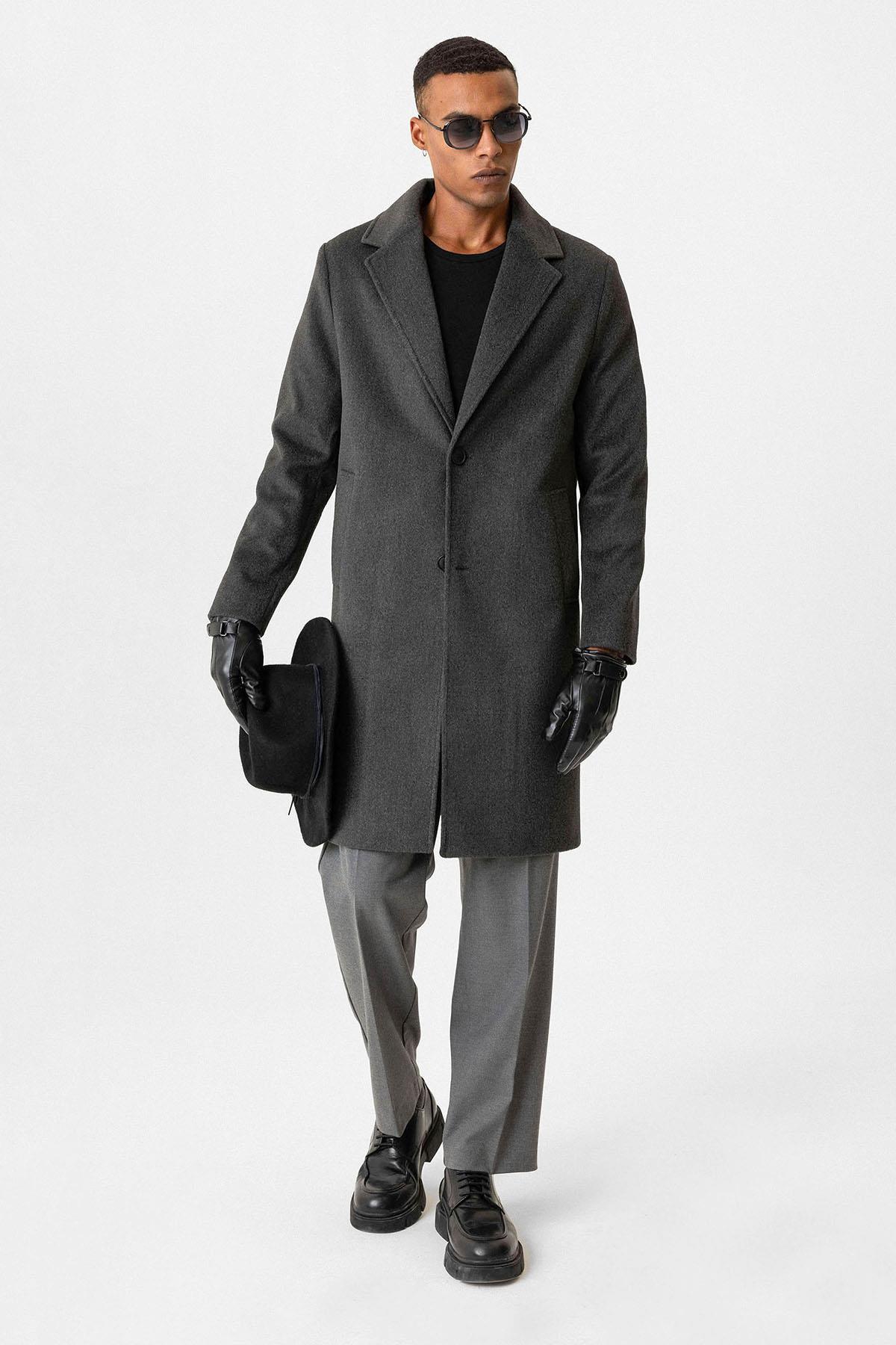 KOALA SYDNEY Anthracite Textured Men's Coat -