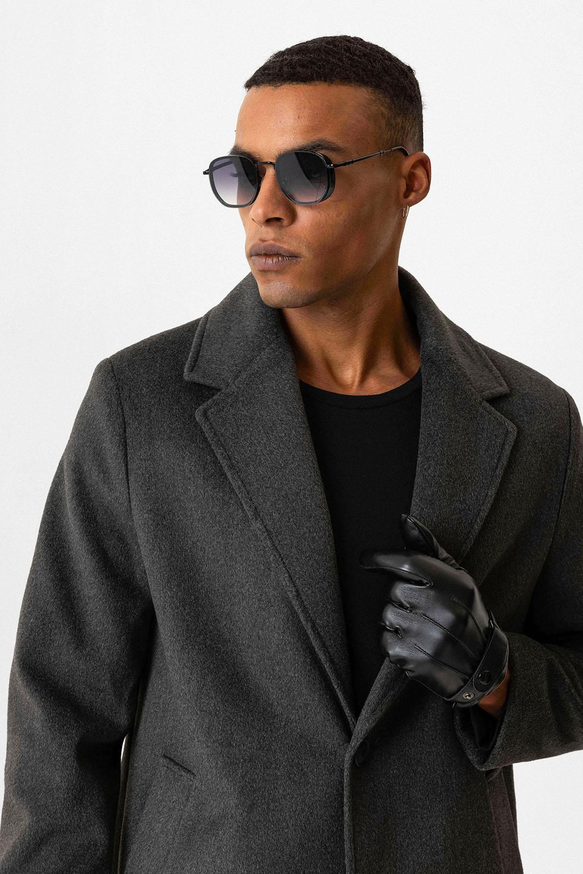 KOALA SYDNEY Anthracite Textured Men's Coat -