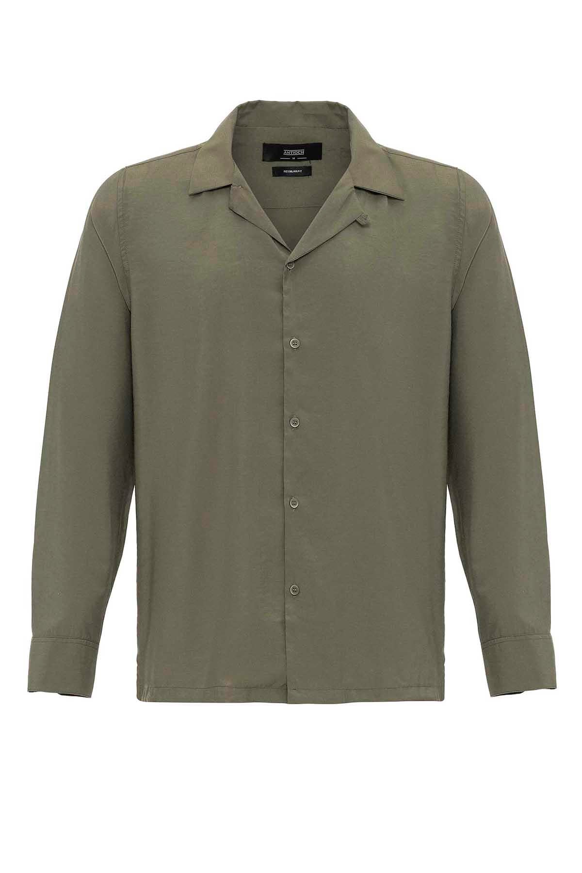 Men's Khaki Striped Shirt