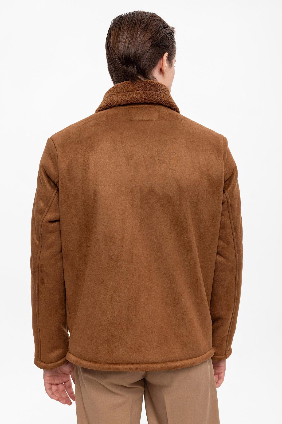 Men's Brown Lined Suede Jacket
