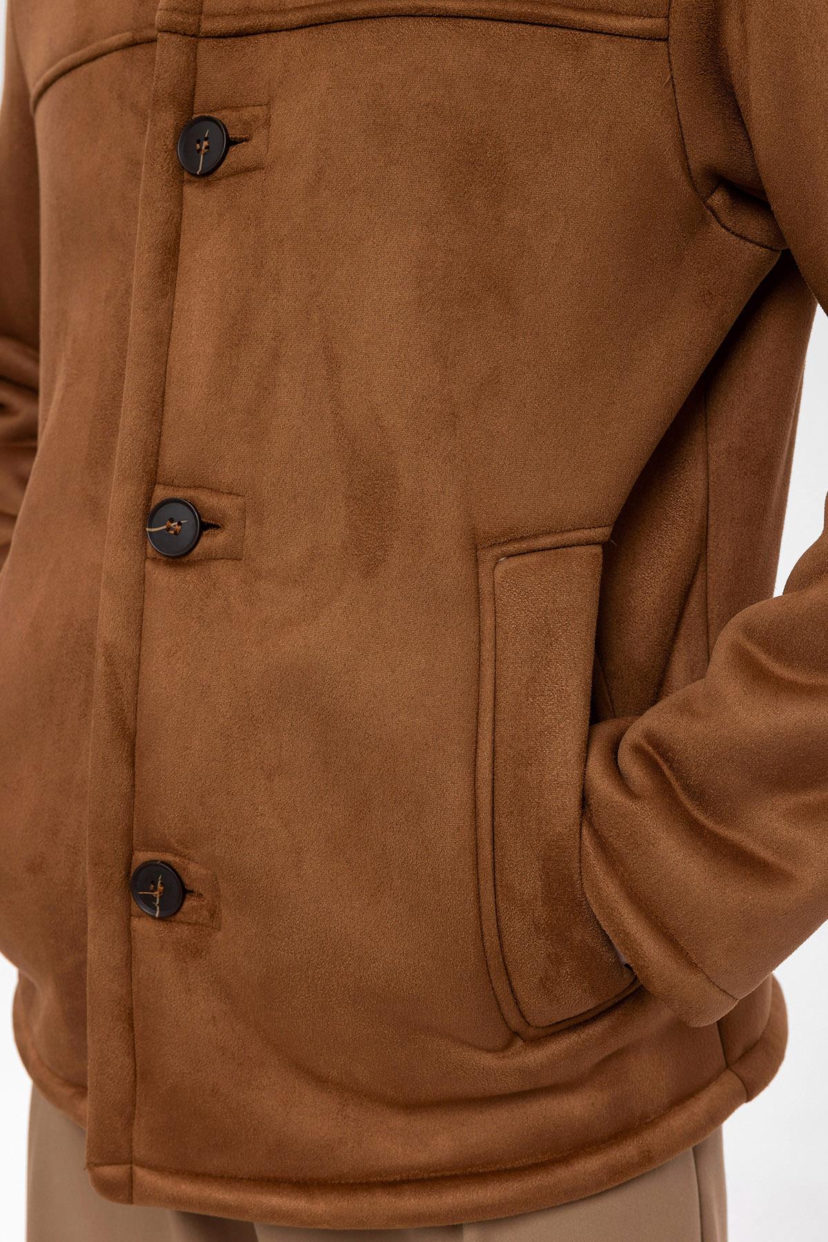 Men's Brown Lined Suede Jacket