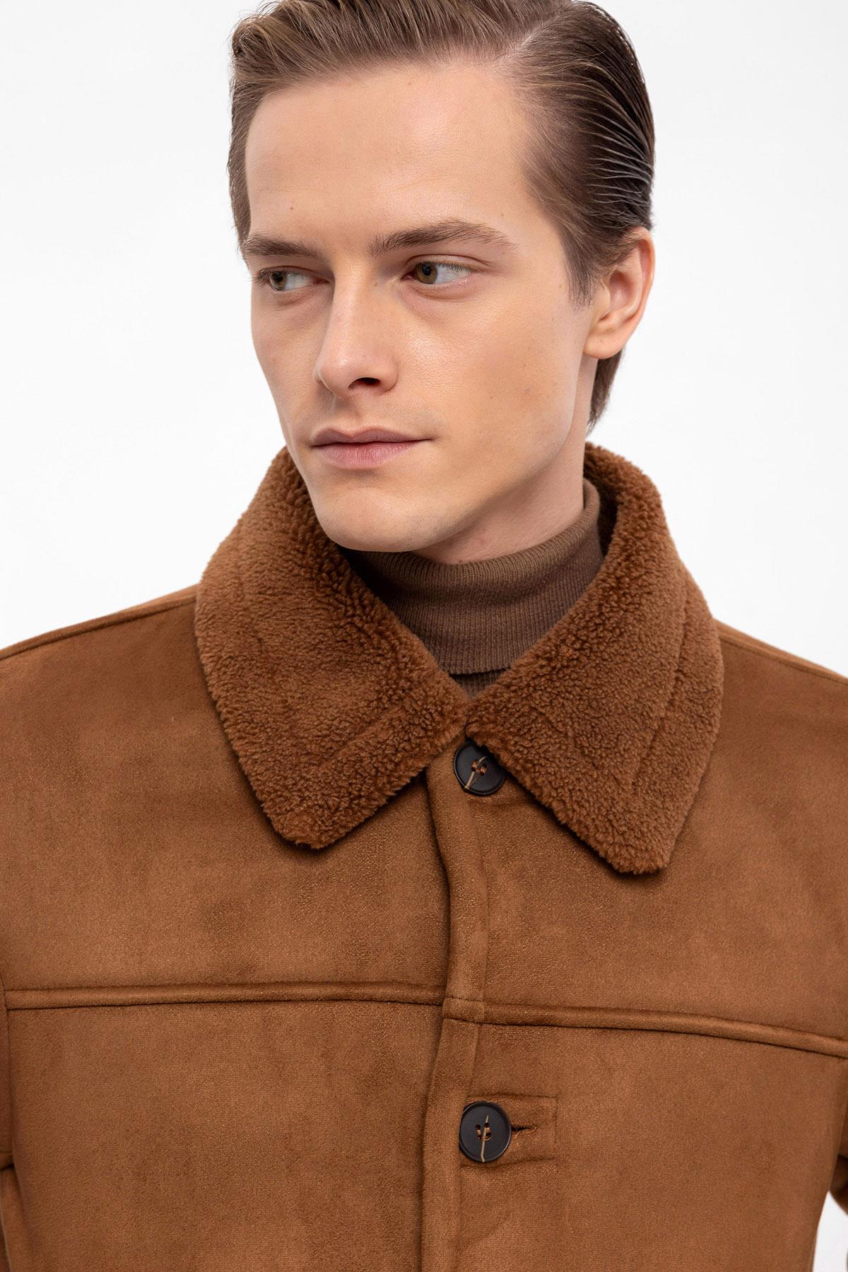 Men's Brown Lined Suede Jacket