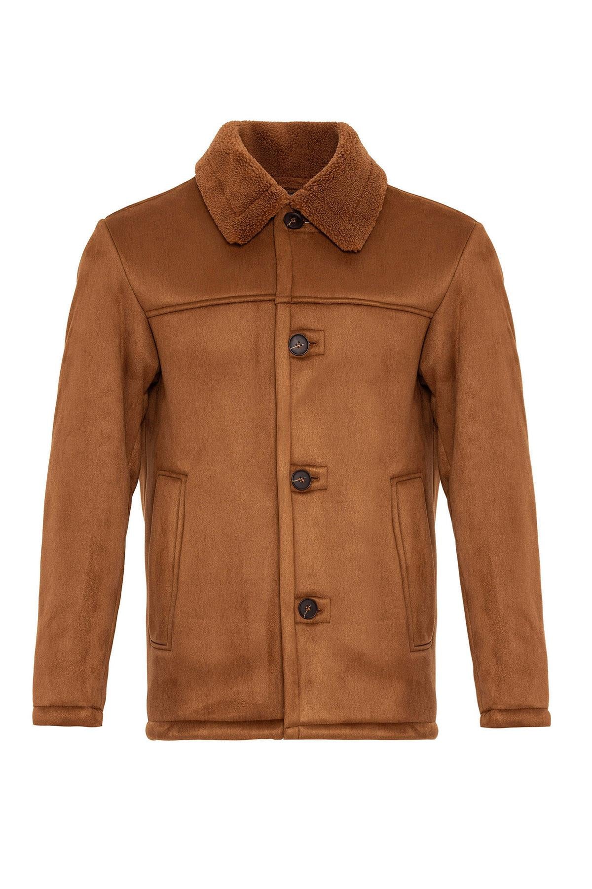 Men's Brown Lined Suede Jacket