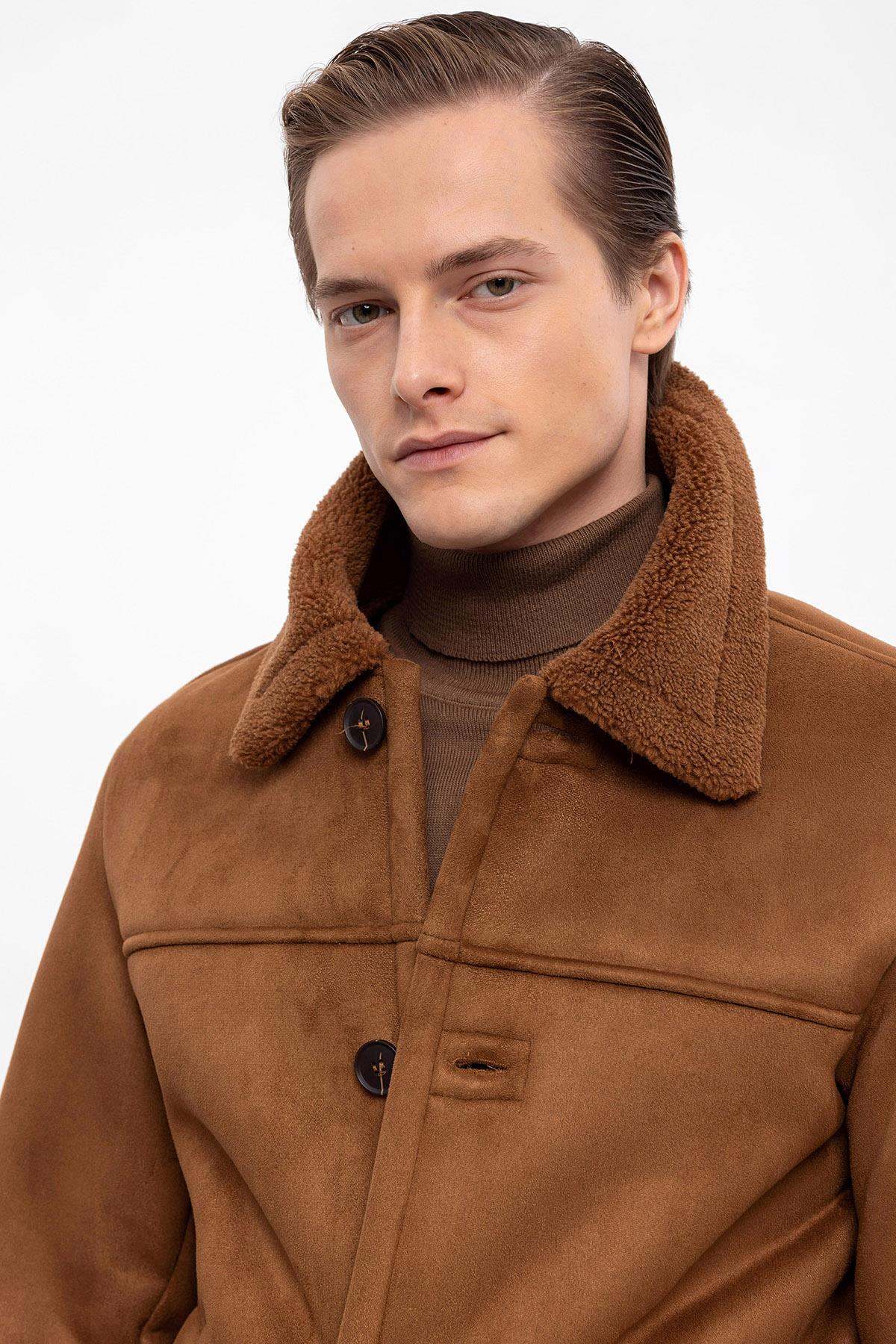 Men's Brown Lined Suede Jacket
