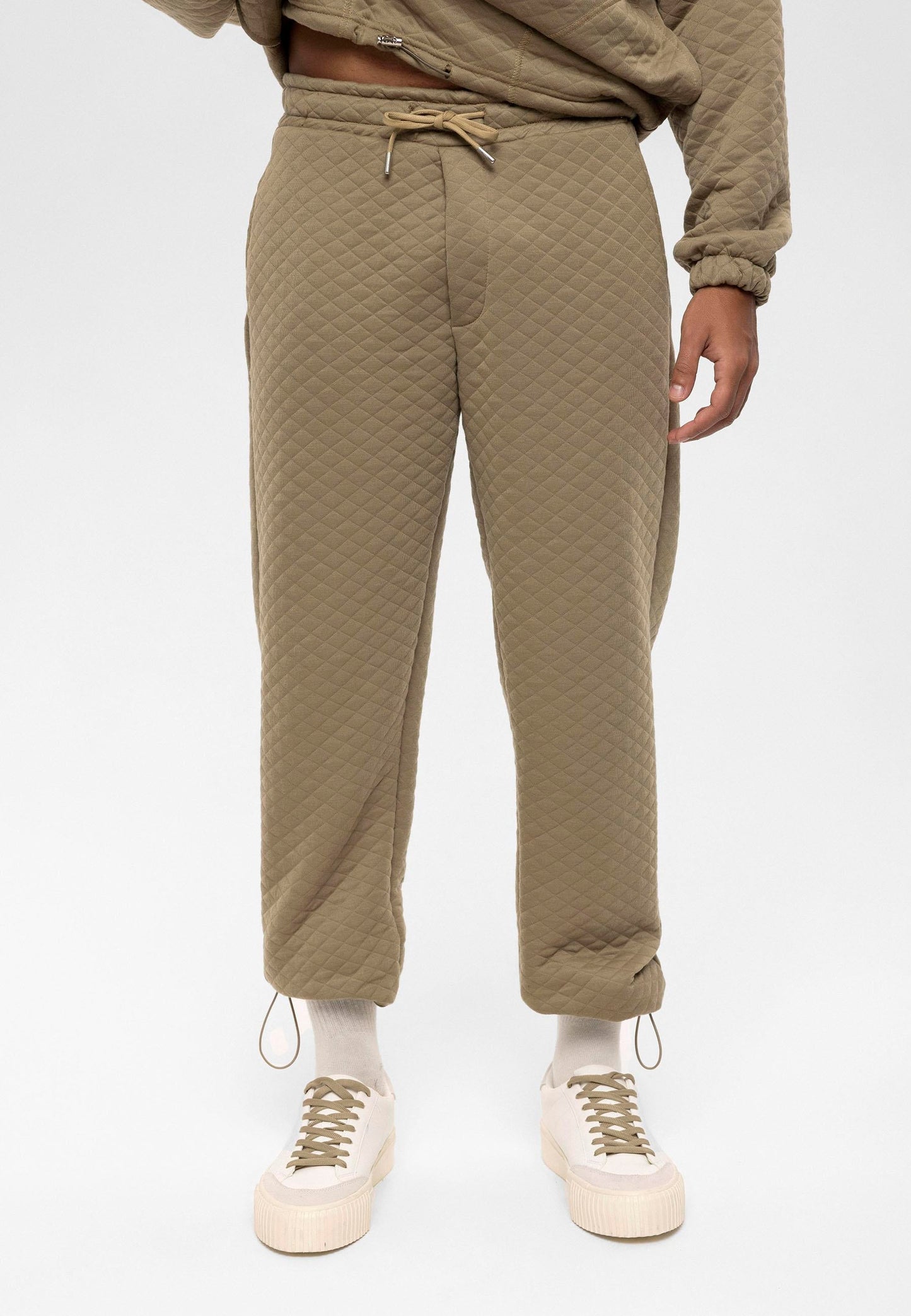KOALA SYDNEY Men's Khaki Diamond Patterned Oversize Tracksuit Set
