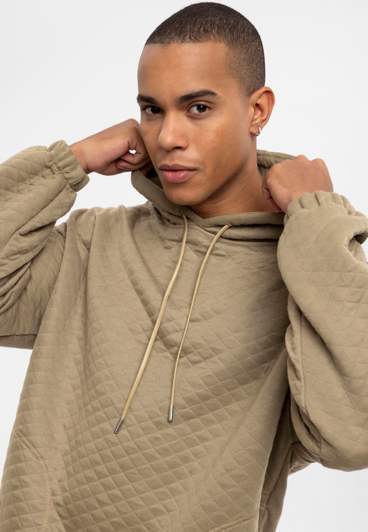 KOALA SYDNEY Men's Khaki Diamond Patterned Oversize Tracksuit Set