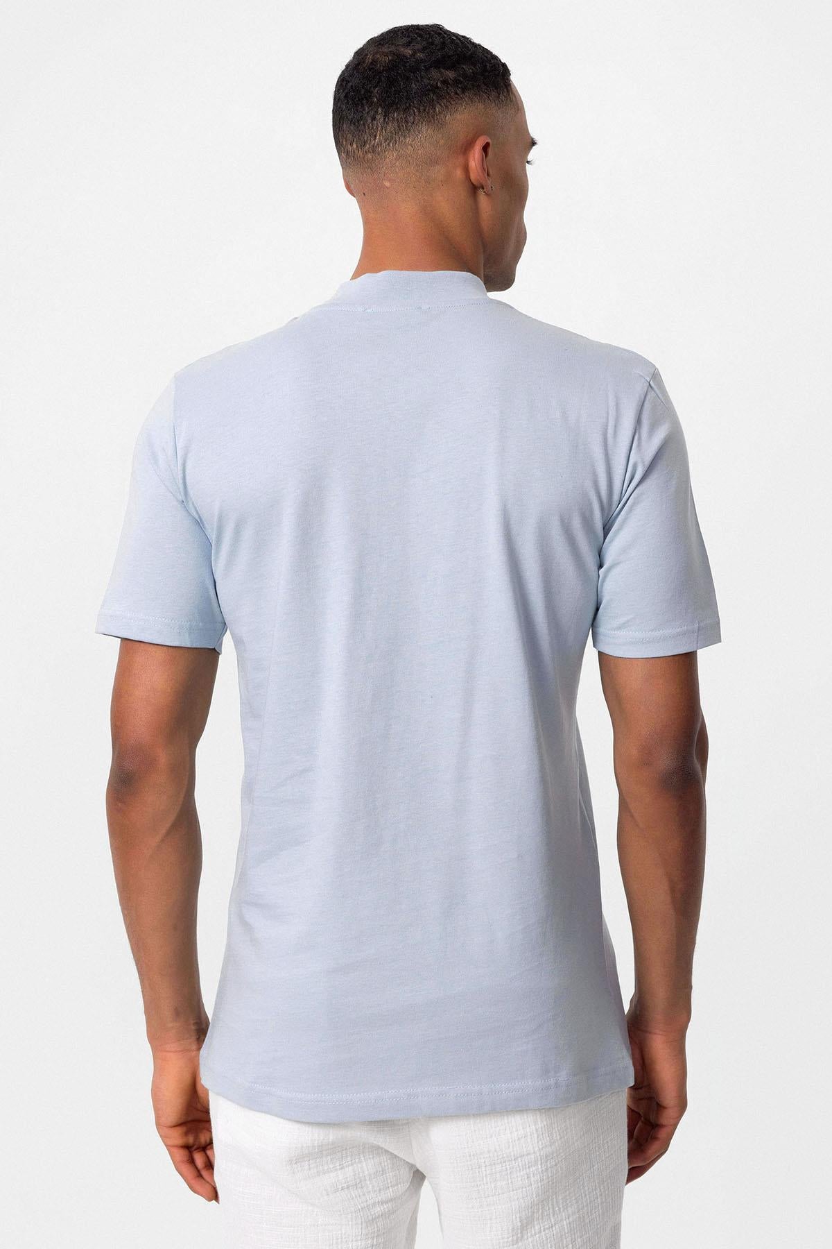 KOALA SYDNEY Men's Baby Blue Slim Fit Basic T-Shirt