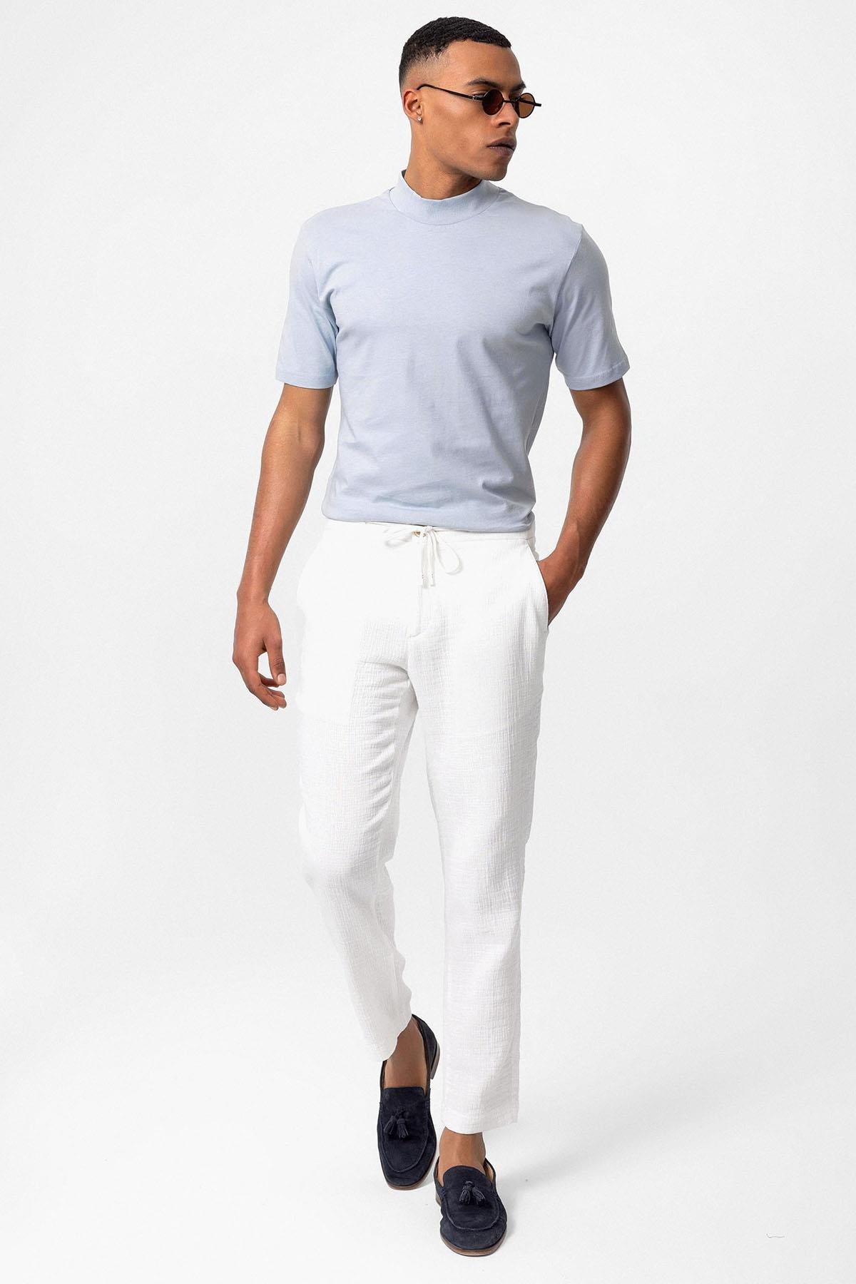 KOALA SYDNEY Men's Baby Blue Slim Fit Basic T-Shirt