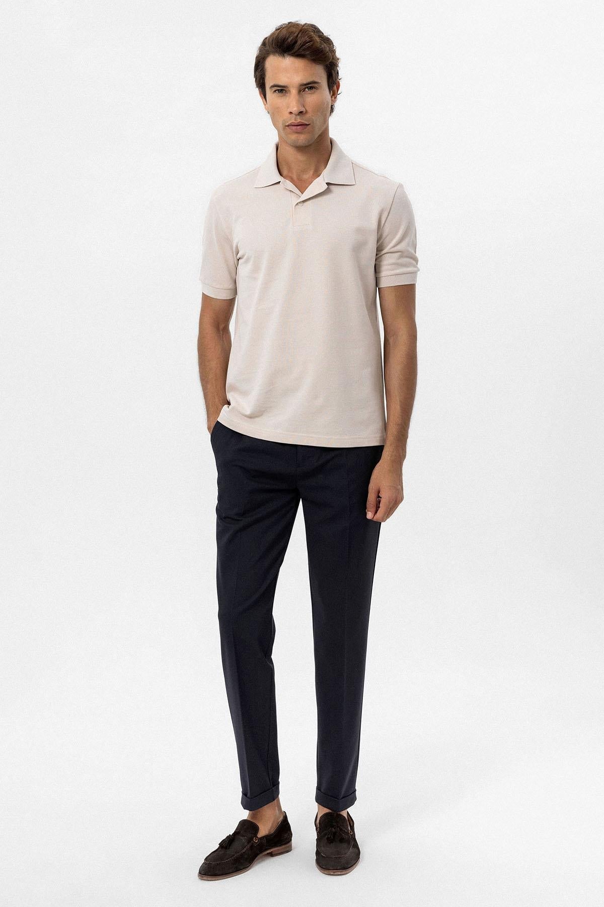 KOALA SYDNEY Men's Beige Polo Neck T-Shirt
