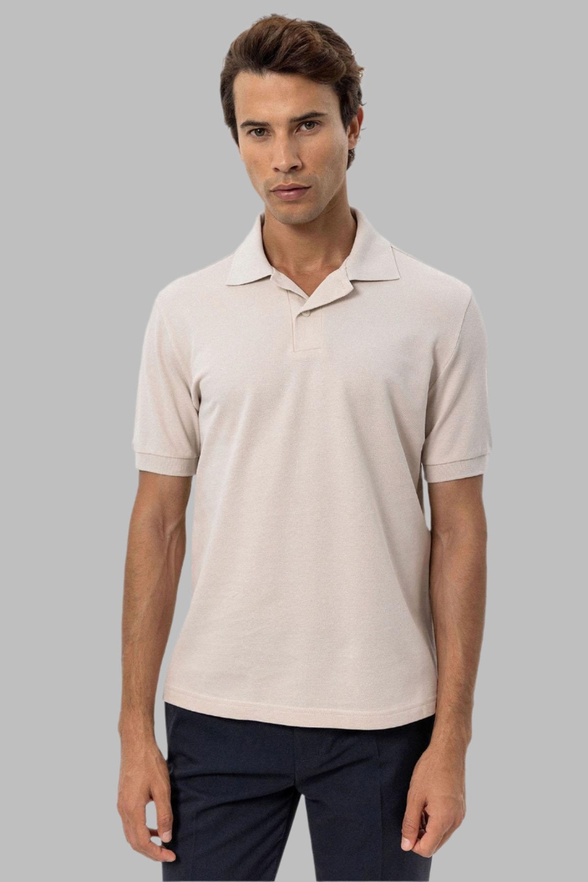 KOALA SYDNEY Men's Beige Polo Neck T-Shirt