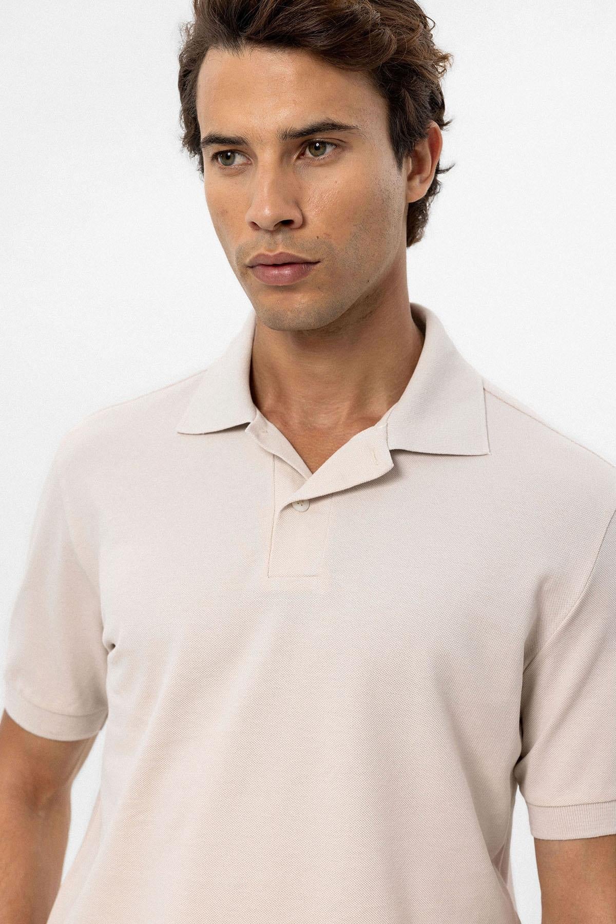 KOALA SYDNEY Men's Beige Polo Neck T-Shirt