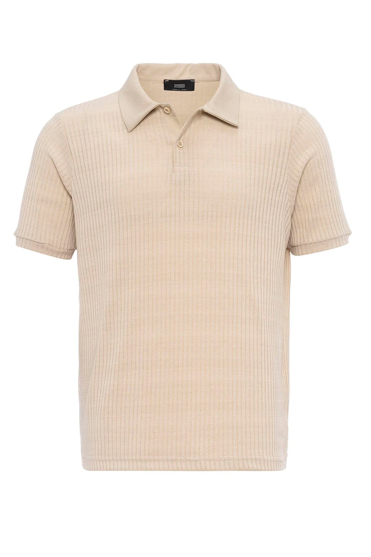 KOALA SYDNEY Men's Beige Slim Fit Polo Collar T-Shirt