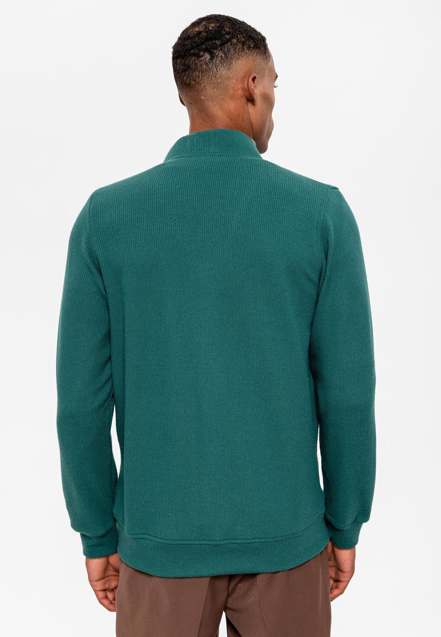KOALA SYDNEY Men's Green V-Neck Cardigan with Waist Elastic