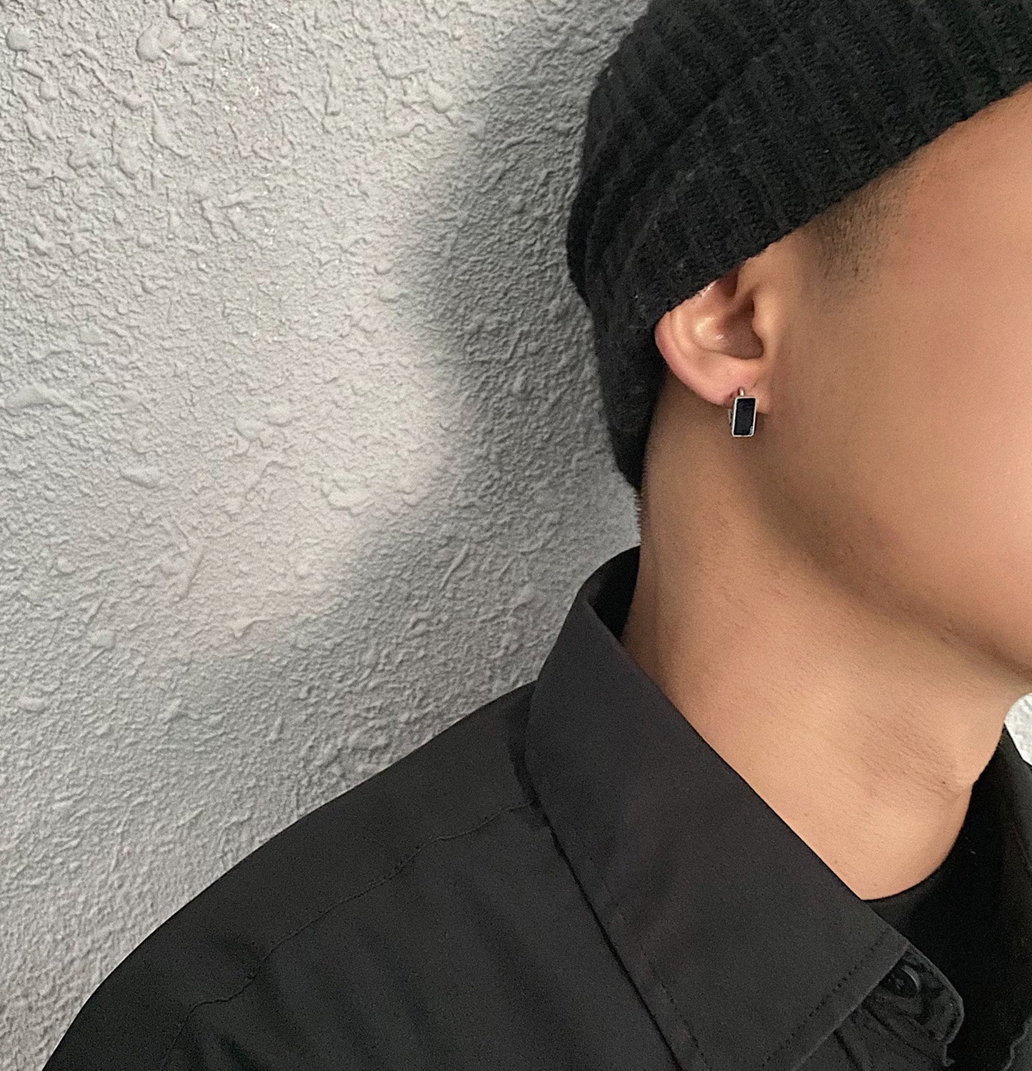 KOALA SYDNEY Colorless Black Oil Drop Earrings