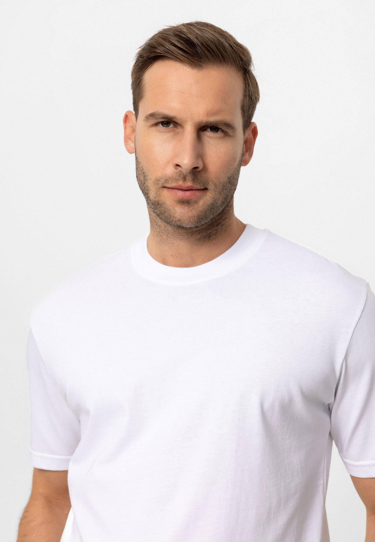 KOALA SYDNEY Men's White Crew Neck Basic T-Shirt