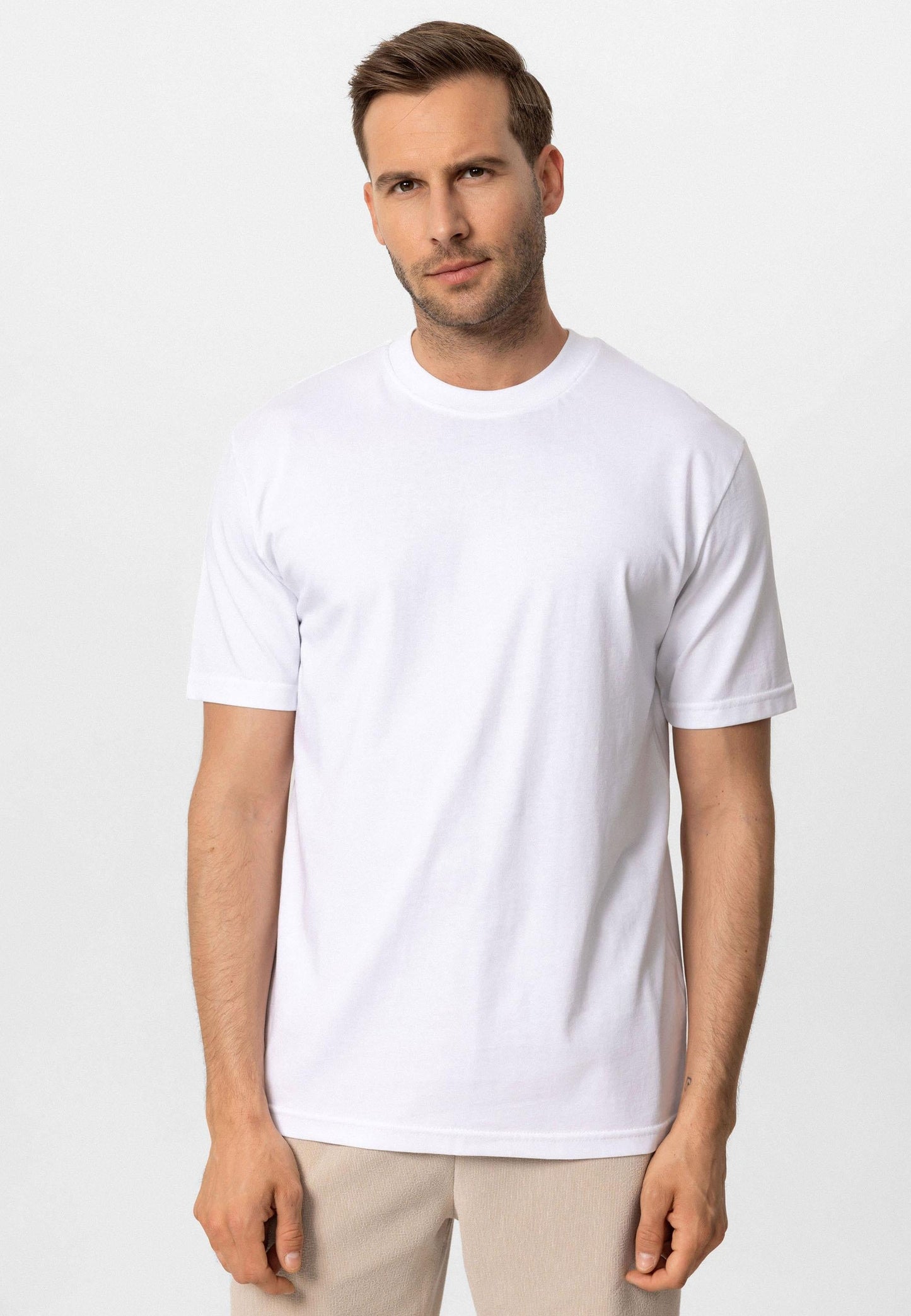 KOALA SYDNEY Men's White Crew Neck Basic T-Shirt