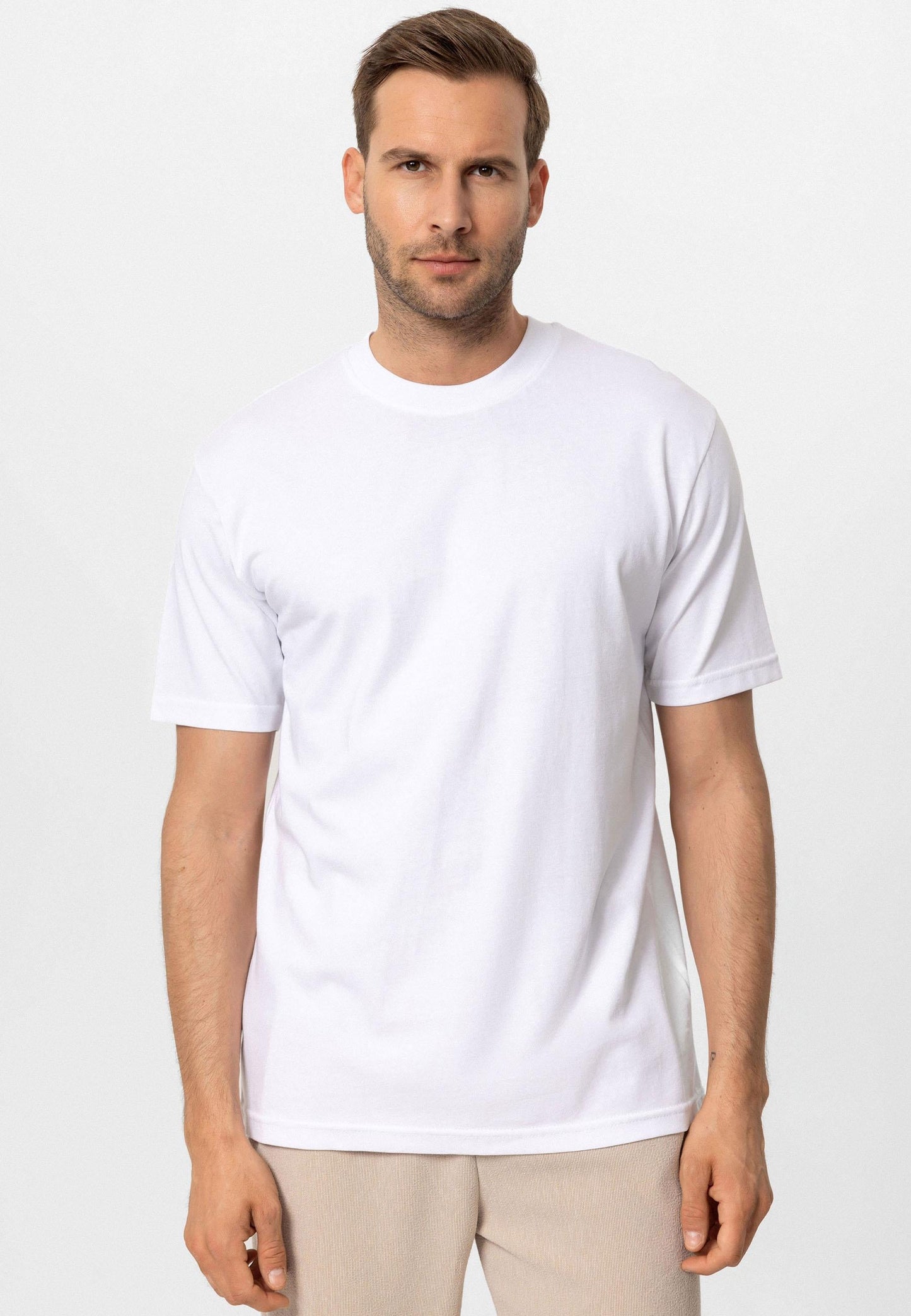 KOALA SYDNEY Men's White Crew Neck Basic T-Shirt