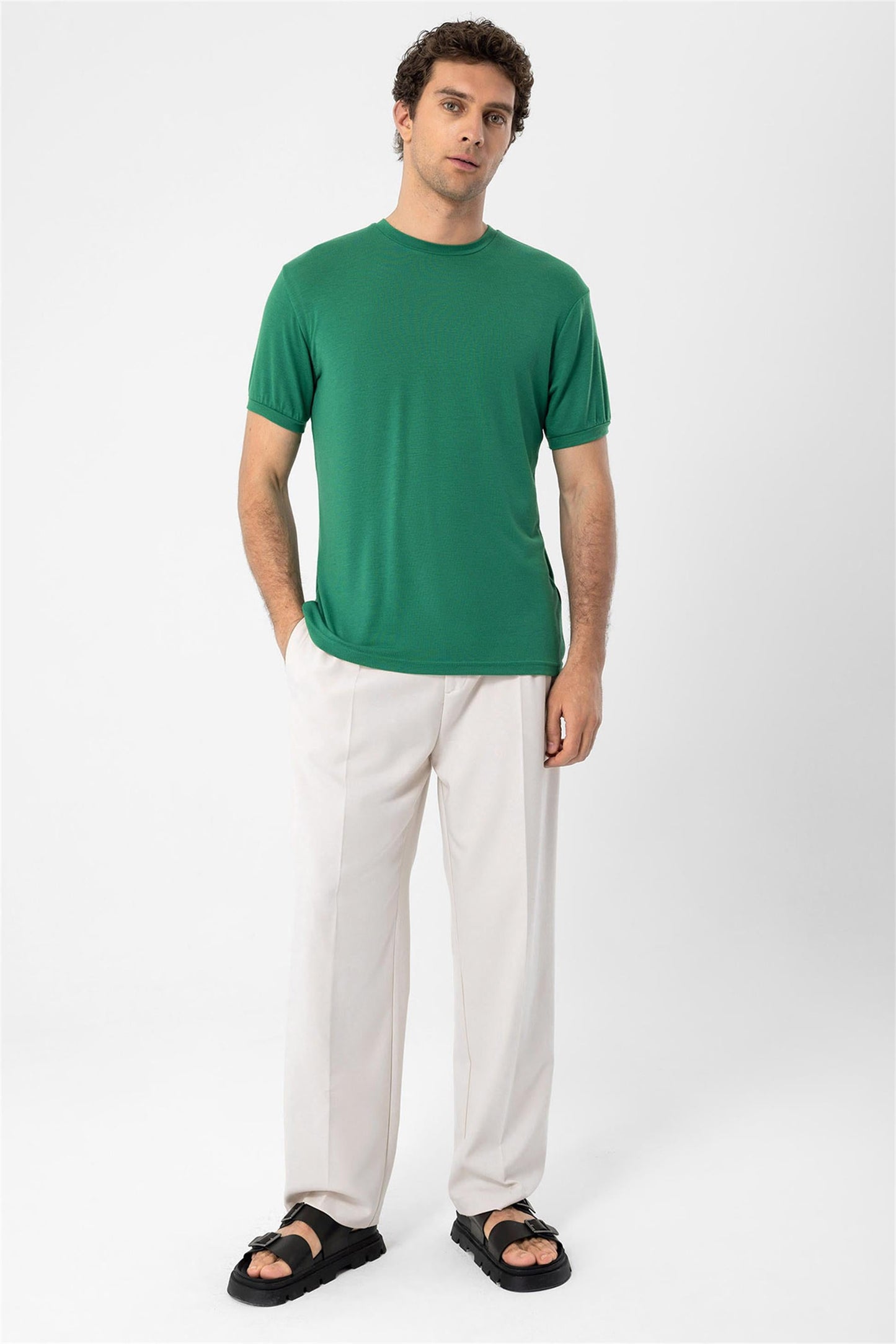 KOALA SYDNEY Men's Green Crew Neck T-Shirt