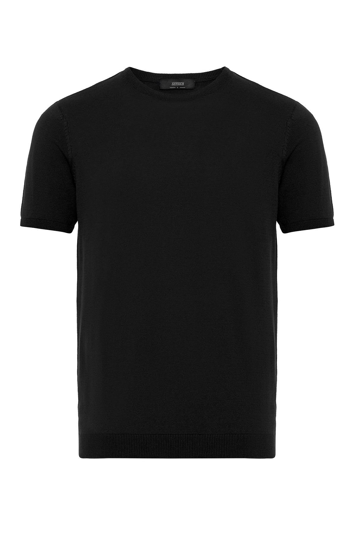 KOALA SYDNEY Men's Black Crew Neck Knit T-Shirt -