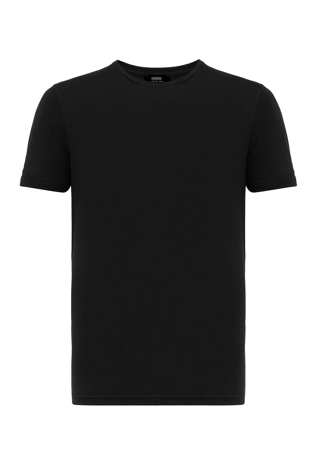 KOALA SYDNEY Men's Black Crew Neck Slim Fit T-Shirt