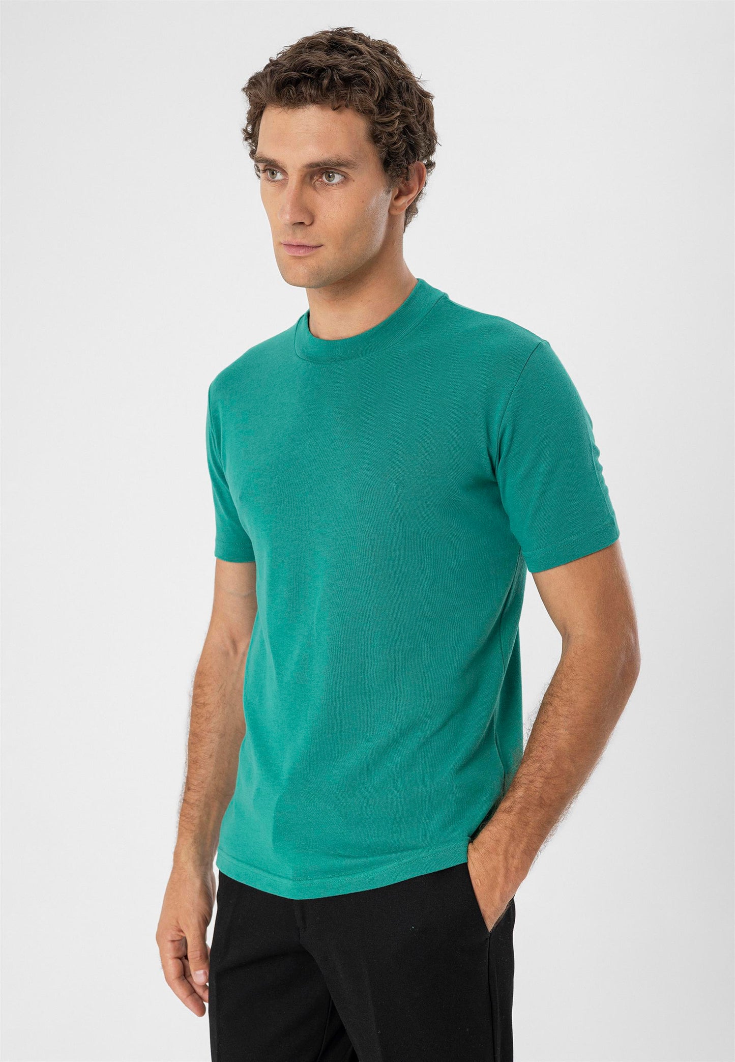 KOALA SYDNEY Men's Duck Green Crew Neck Slim Fit T-Shirt
