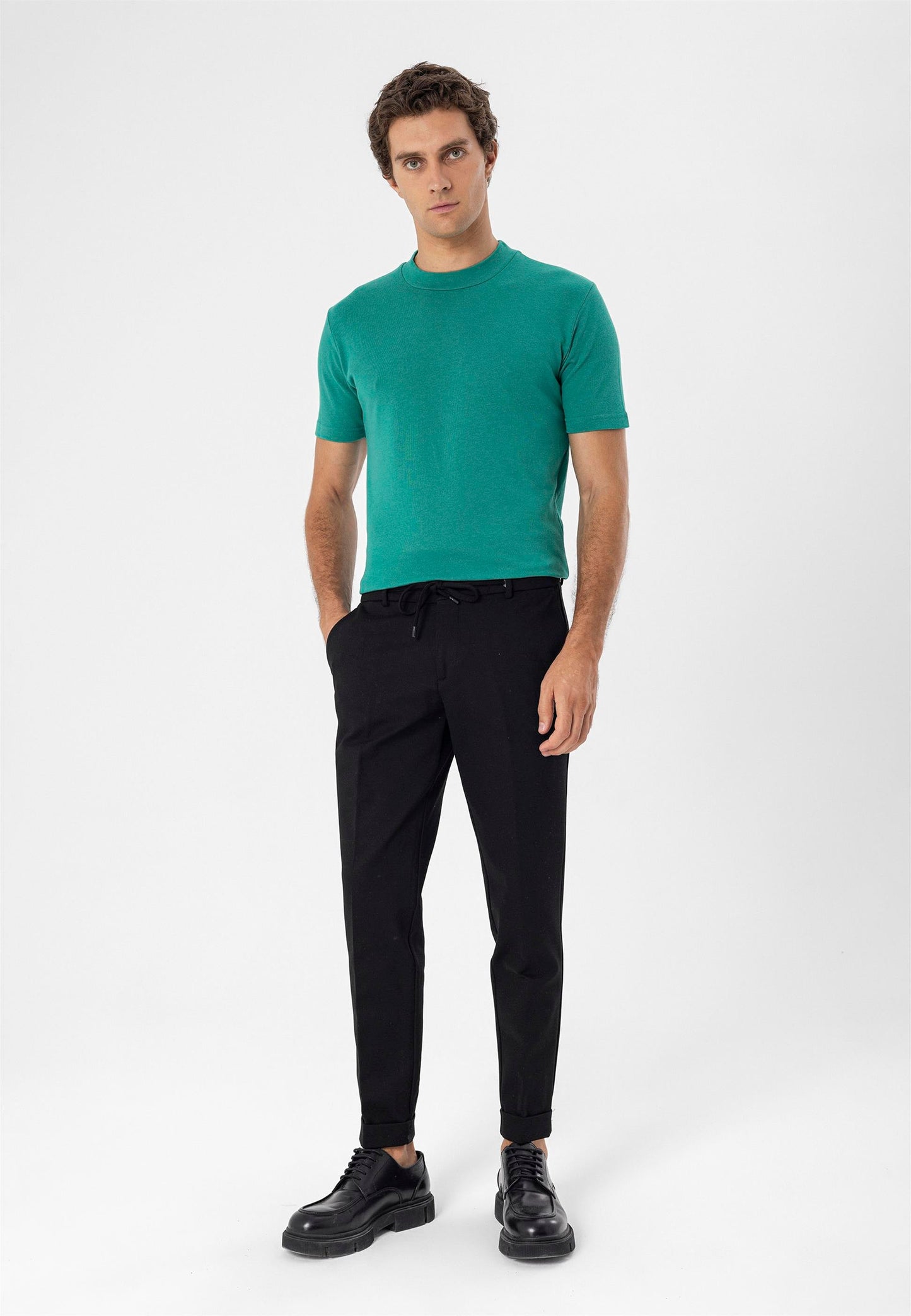 KOALA SYDNEY Men's Duck Green Crew Neck Slim Fit T-Shirt