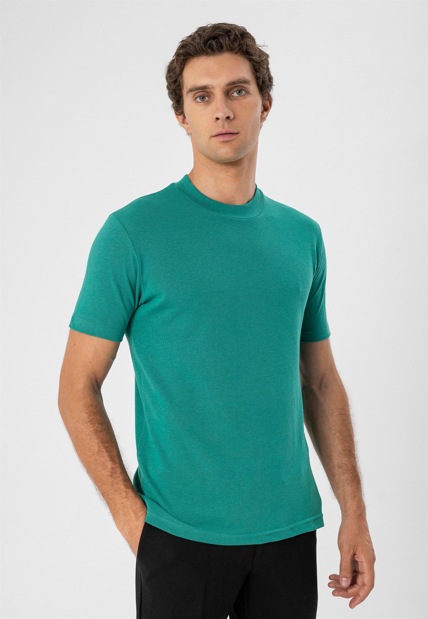 KOALA SYDNEY Men's Duck Green Crew Neck Slim Fit T-Shirt