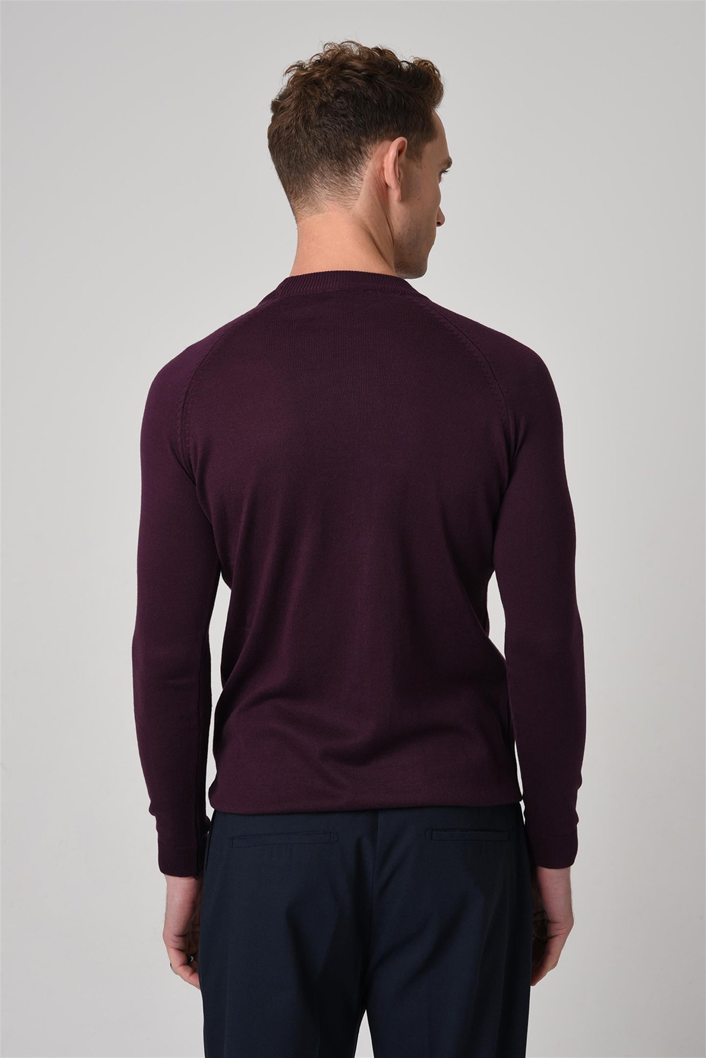 KOALA SYDNEY Men's Damson Crew Neck Slim Fit Knitwear Sweater