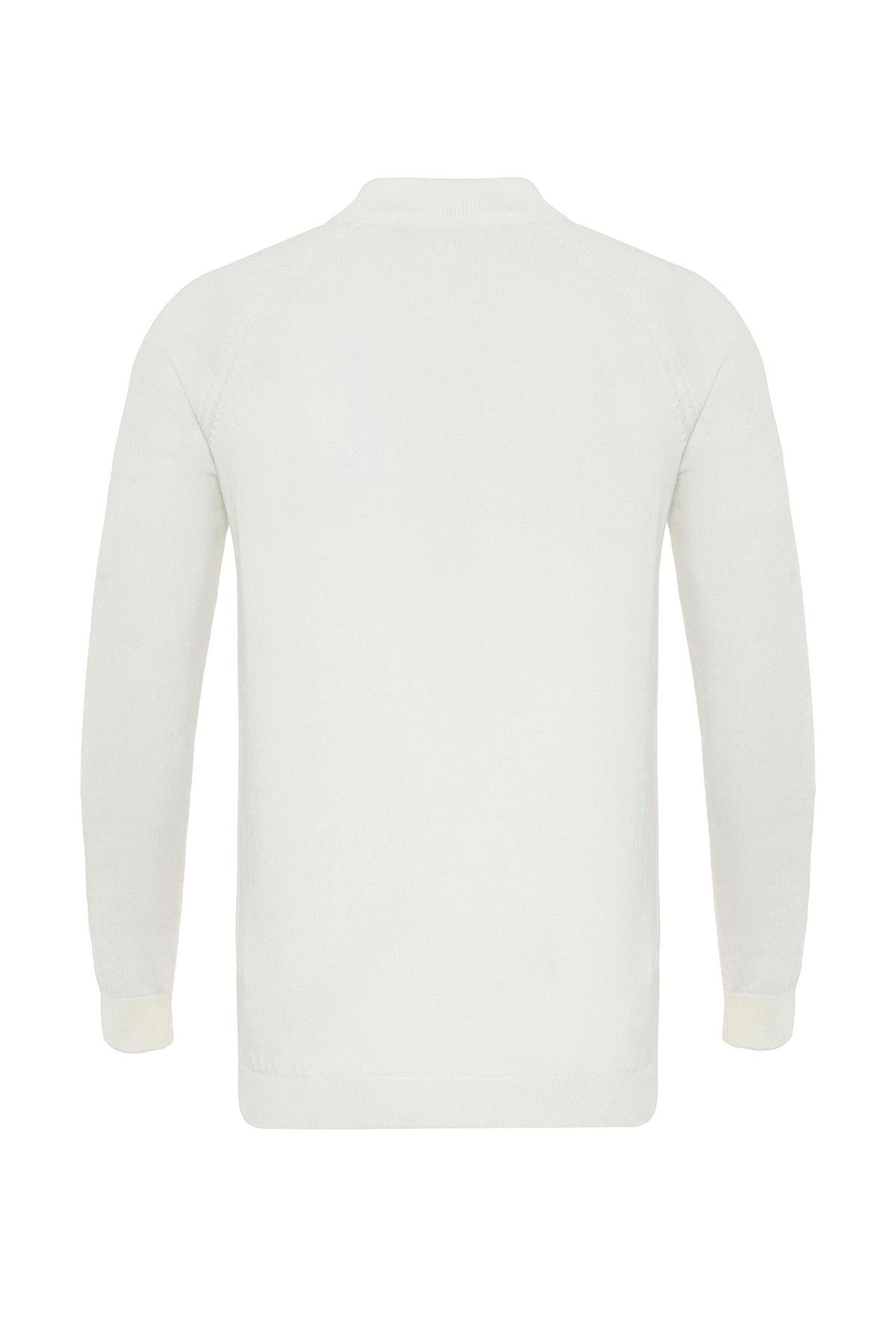 KOALA SYDNEY Men's Ecru Crew Neck Slim Fit Knitwear Sweater