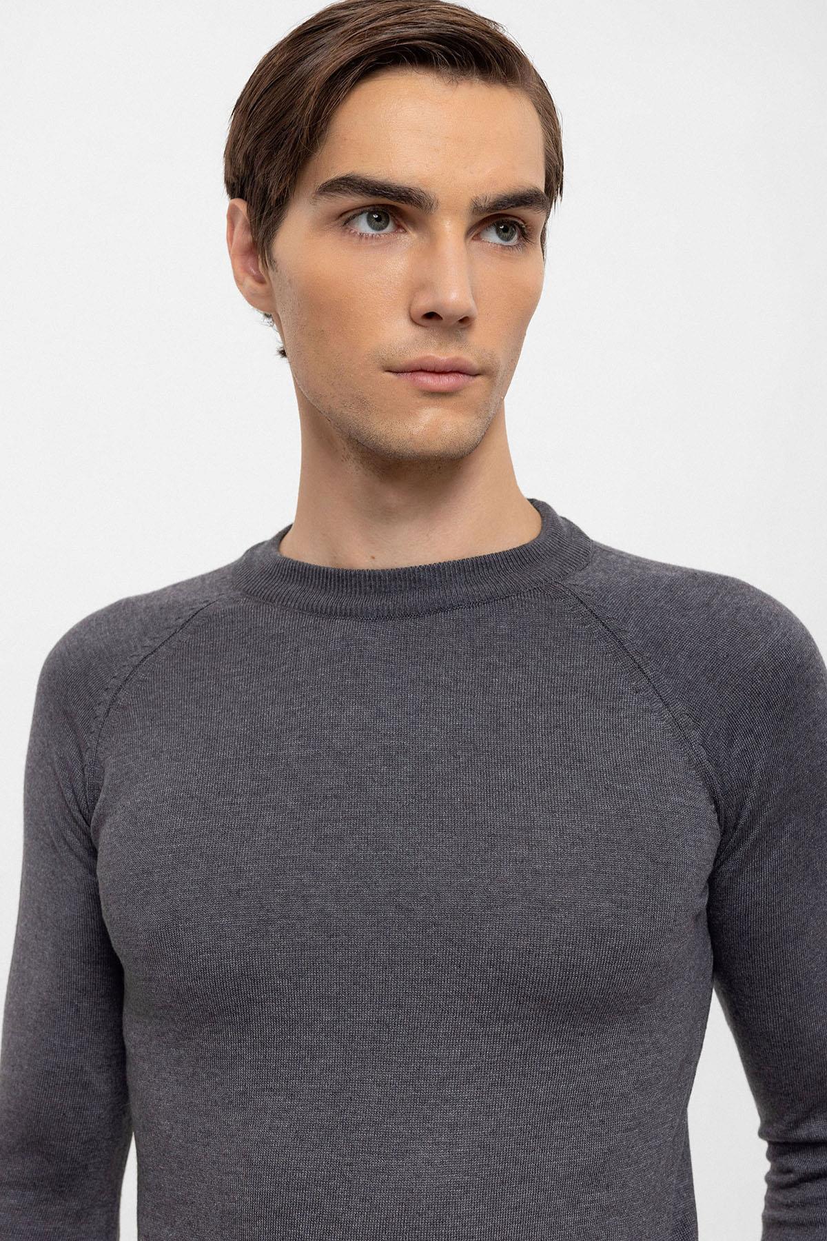 KOALA SYDNEY Men's Smoked Crew Neck Slim Fit Knitwear Sweater