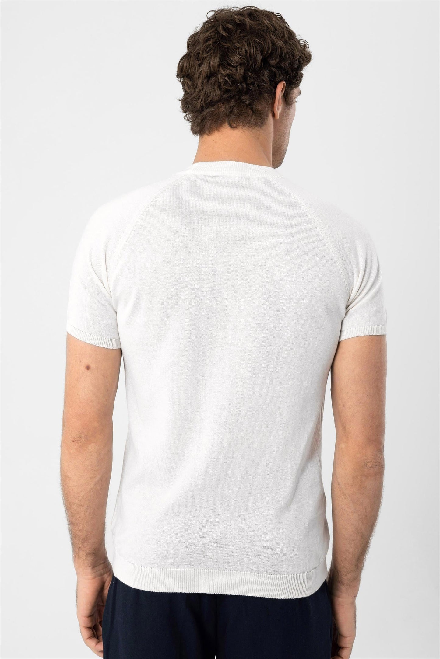 KOALA SYDNEY Men's Ecru Crew Neck Knitwear T-Shirt