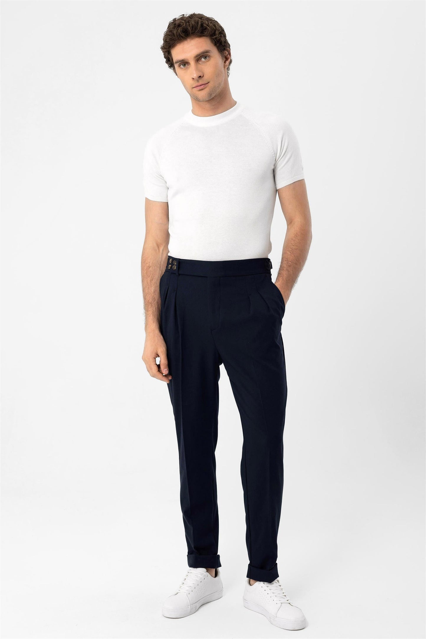 KOALA SYDNEY Men's Ecru Crew Neck Knitwear T-Shirt