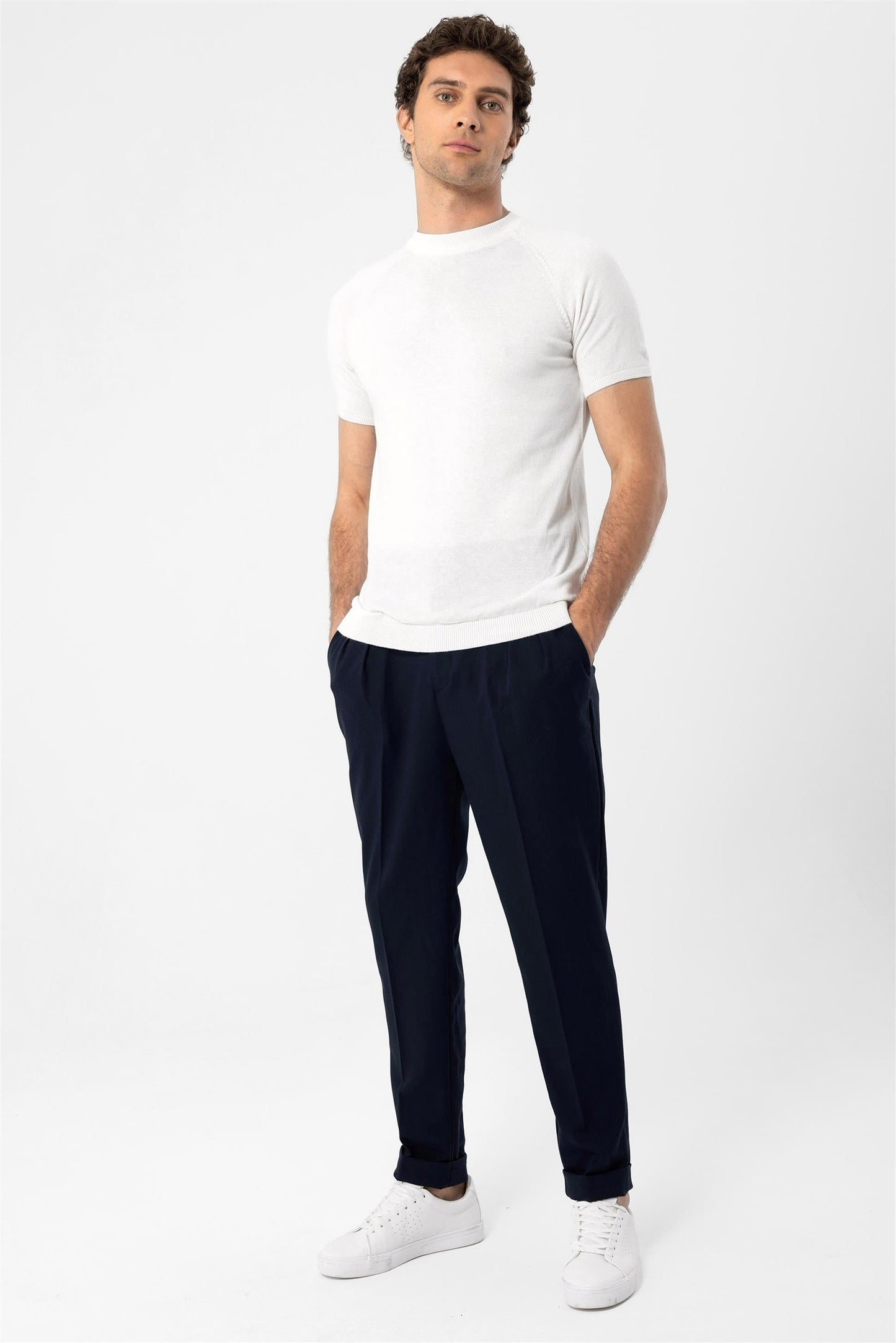 KOALA SYDNEY Men's Ecru Crew Neck Knitwear T-Shirt