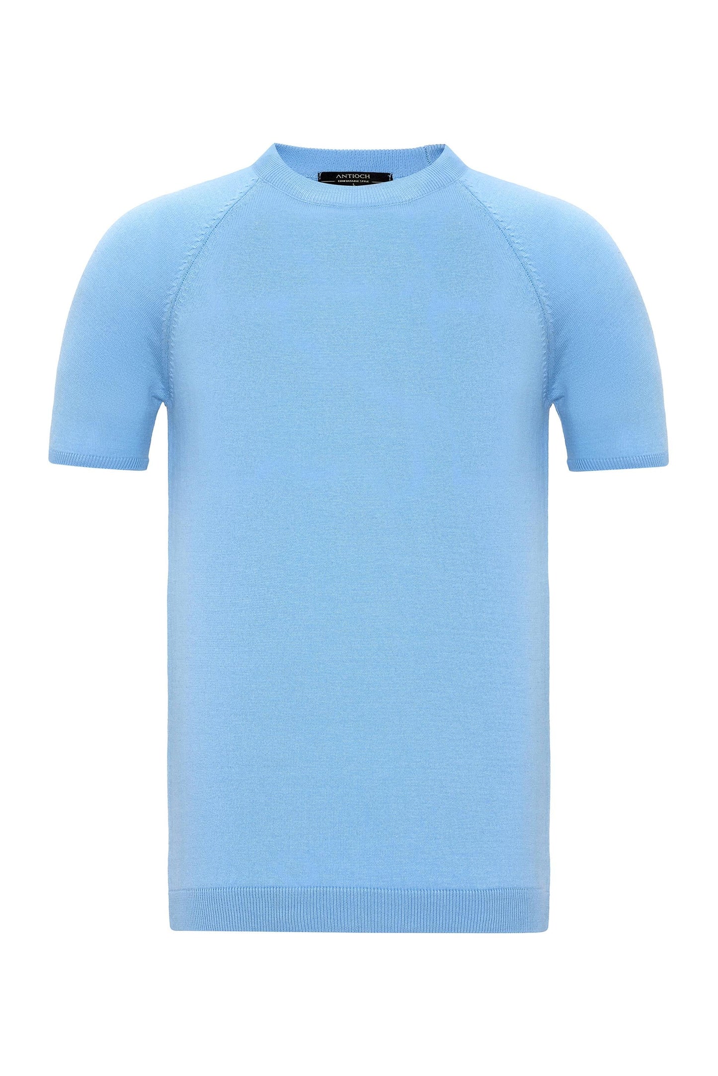 KOALA SYDNEY Men's Baby Blue Crew Neck Knitwear T-Shirt