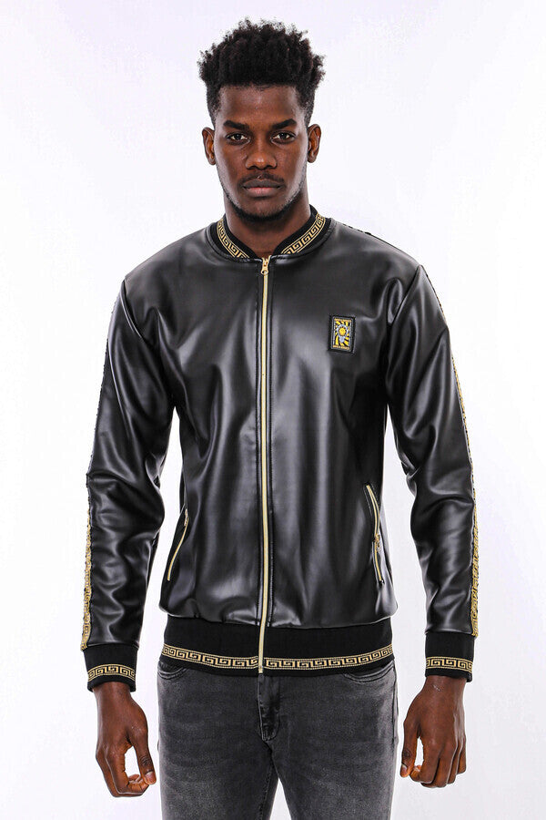 Black Leather Touch Seasonal Coat