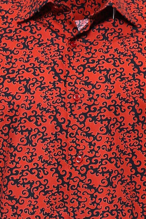 KOALA SYDNEY Black Patterned Shirt Over Burgundy
