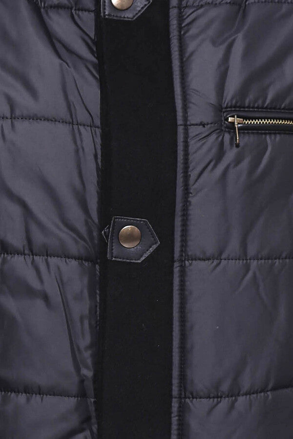 Black Quilted Men Coat