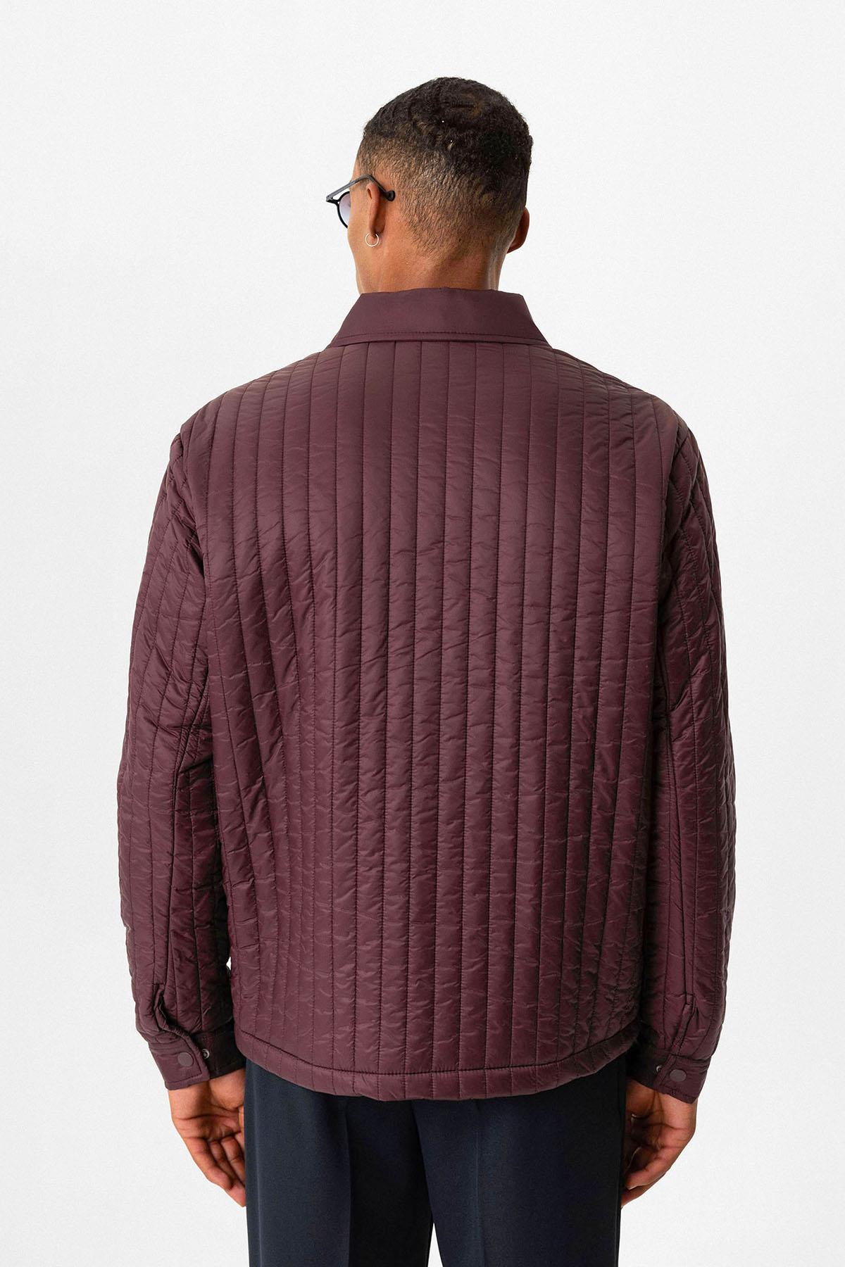Burgundy Lightweight Quilted Men's Jacket