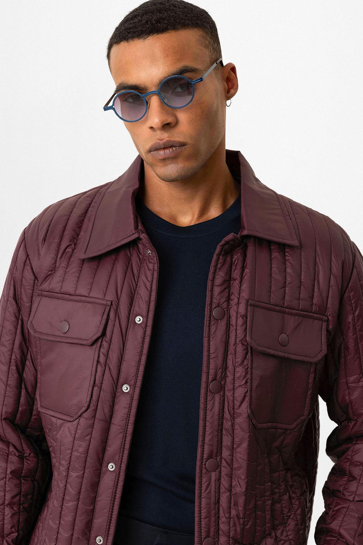 Burgundy Lightweight Quilted Men's Jacket