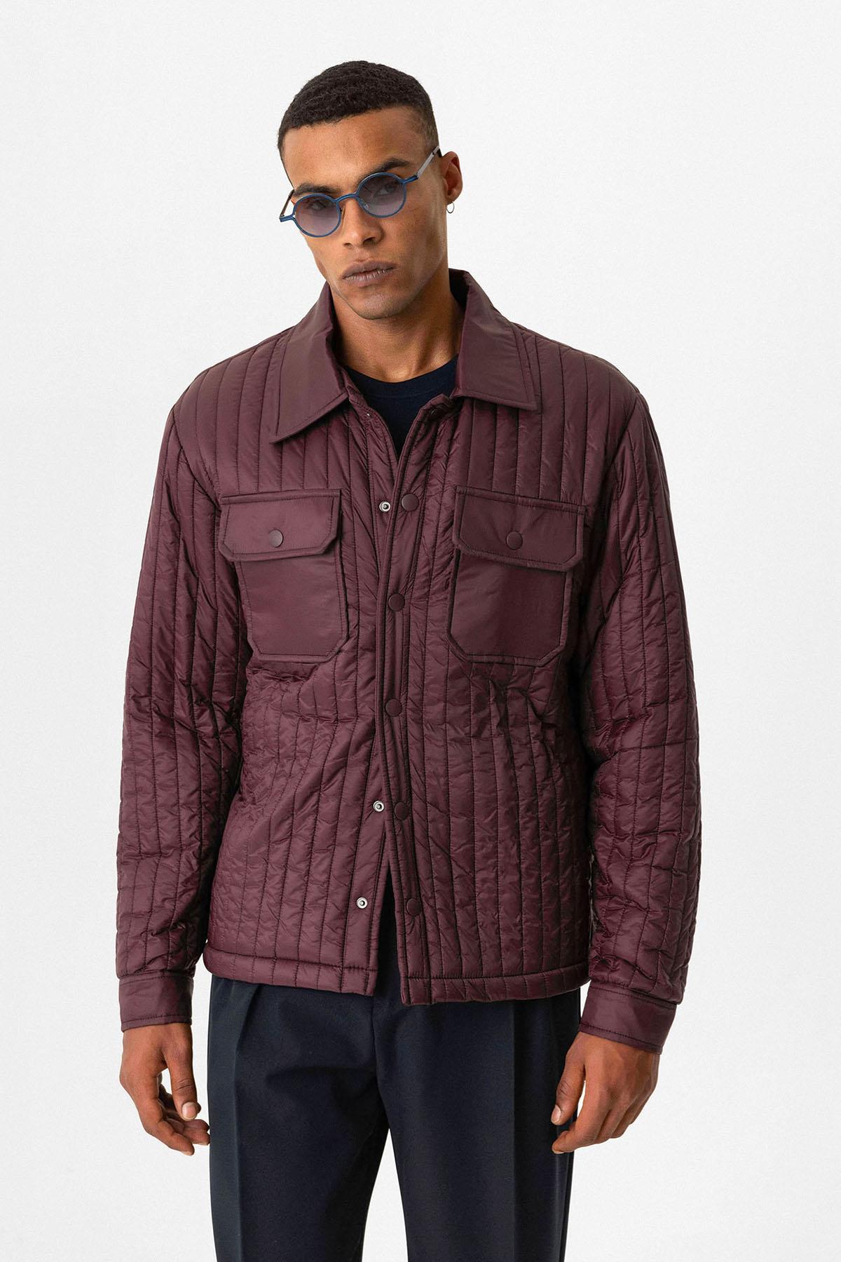 Burgundy Lightweight Quilted Men's Jacket