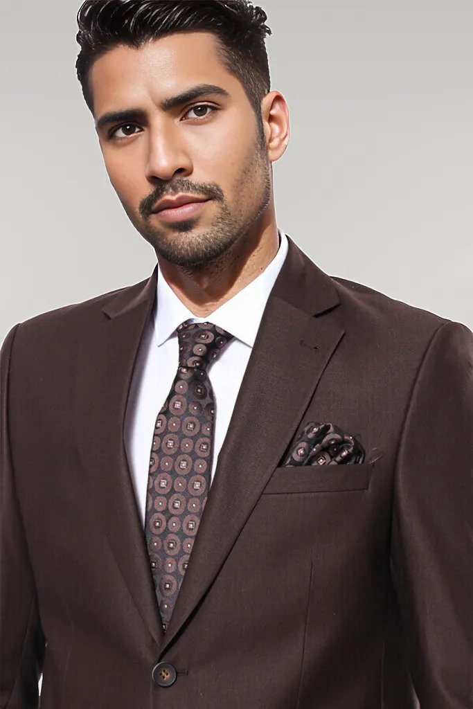 KOALA SYDNEY Brown 4 Drop Regular Suit |