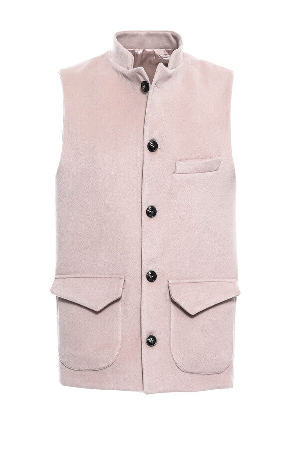 Cream Cachet Mandarin Collar Vest