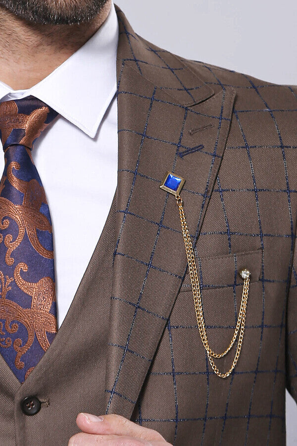 KOALA SYDNEY Brown Checked Suit -