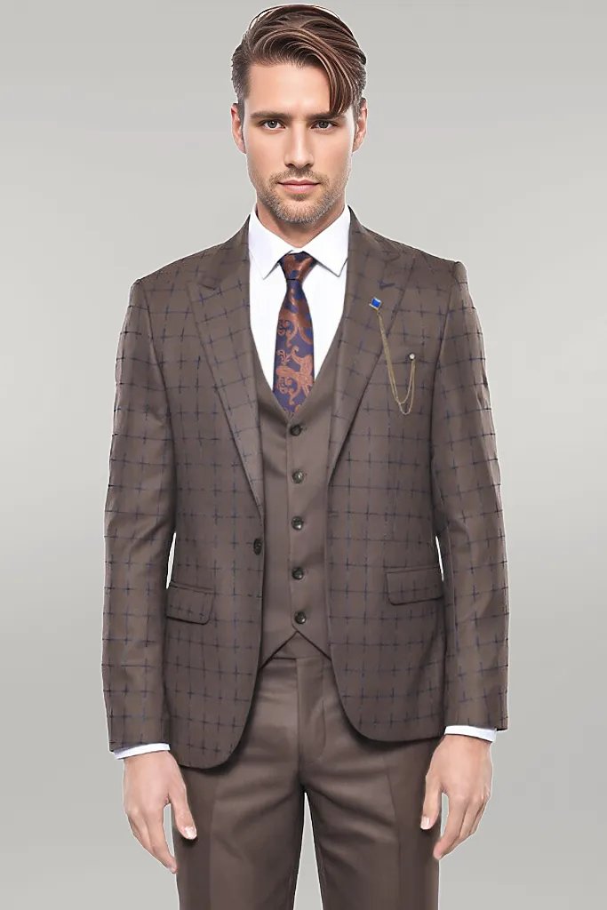 KOALA SYDNEY Brown Checked Suit -