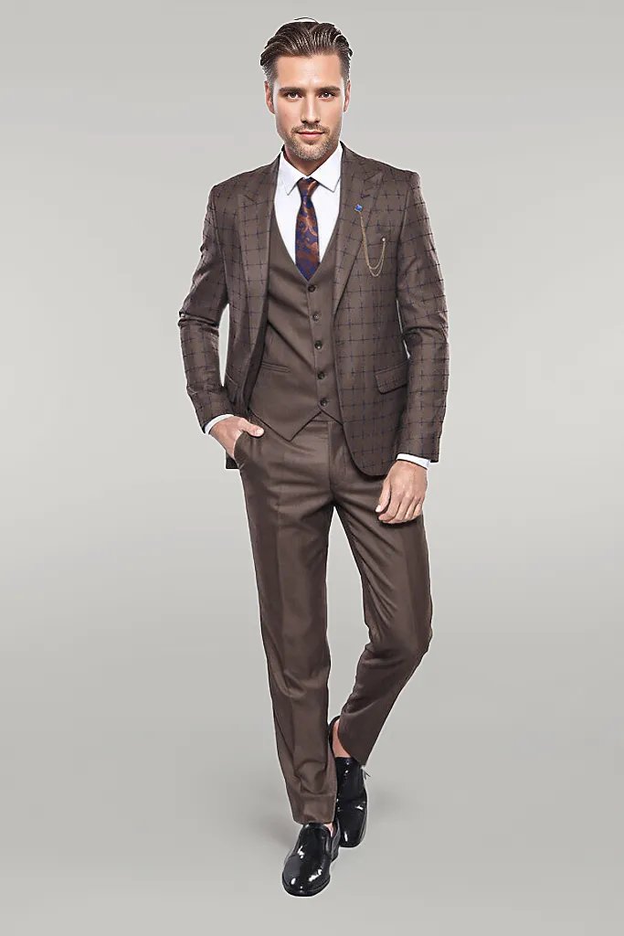 KOALA SYDNEY Brown Checked Suit -